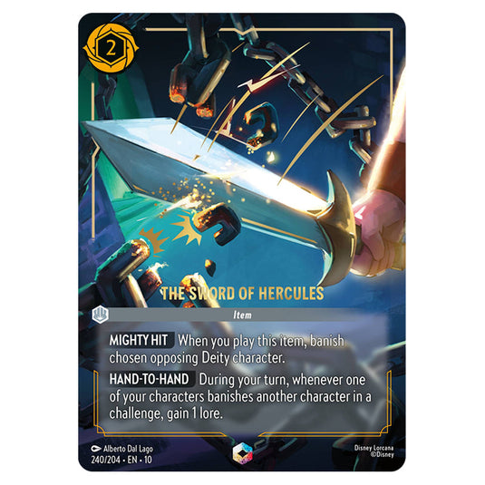 The Sword of Hercules 240/204 card from the Lorcana set Whispers in the Well