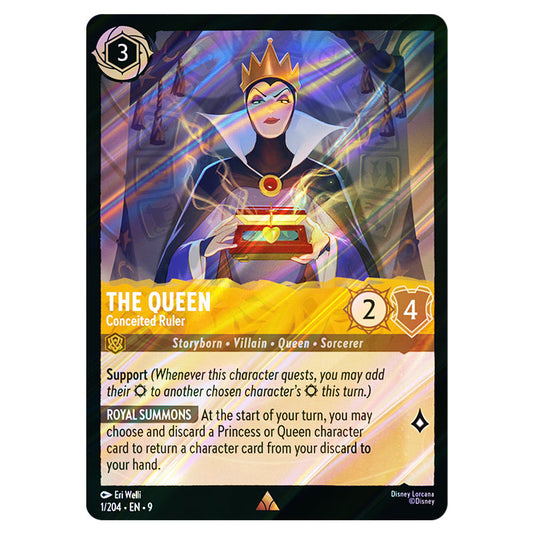 The Queen - Conceited Ruler 1/204 card from the Lorcana set Fabled