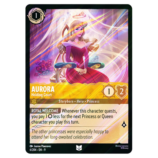 Aurora - Holding Court 6/204 card from the Lorcana set Fabled