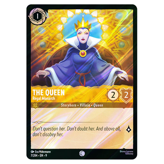 The Queen - Regal Monarch 7/204 card from the Lorcana set Fabled