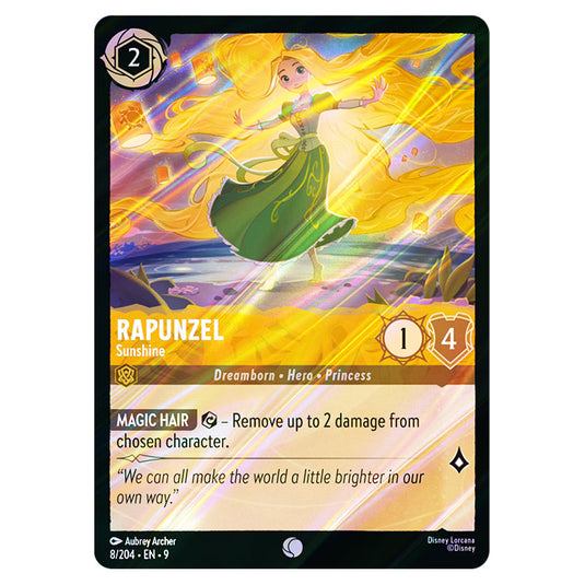 Rapunzel - Sunshine 8/204 card from the Lorcana set Fabled