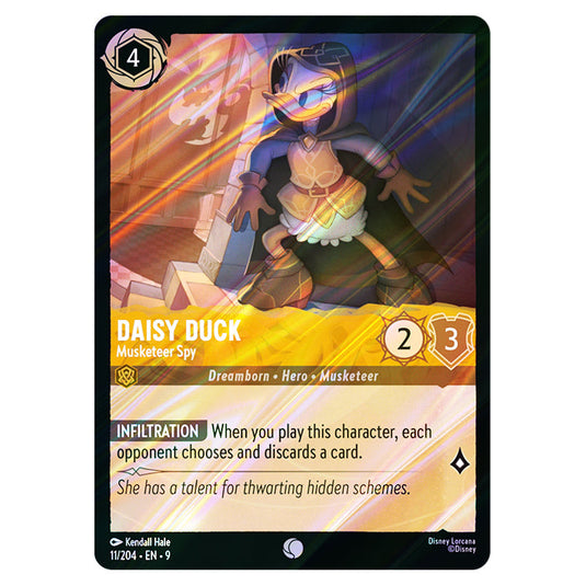 Daisy Duck - Musketeer Spy 11/204 card from the Lorcana set Fabled