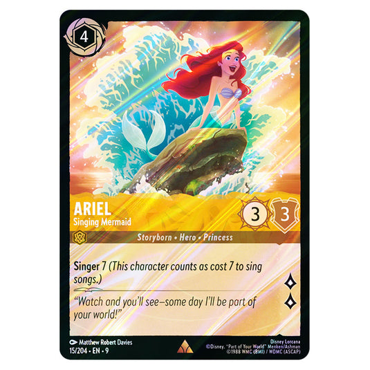 Lorcana - Fabled - Ariel - Singing Mermaid (Rare) - 15/204 (Foil) Lorcana - Fabled - Ariel - Singing Mermaid (Rare) - 15/204 (Foil)