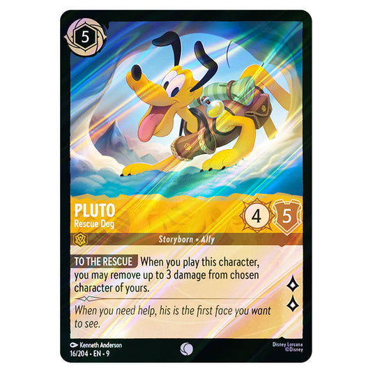 Pluto - Rescue Dog 16/204 card from the Lorcana set Fabled