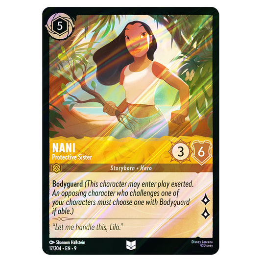 Nani - Protective Sister 17/204 card from the Lorcana set Fabled