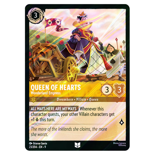 Queen of Hearts - Wonderland Empress 23/204 card from the Lorcana set Fabled