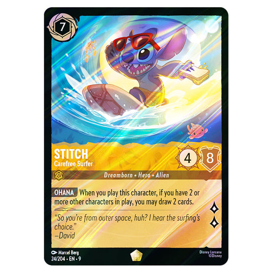 Lorcana - Fabled - Stitch - Carefree Surfer (Legendary)