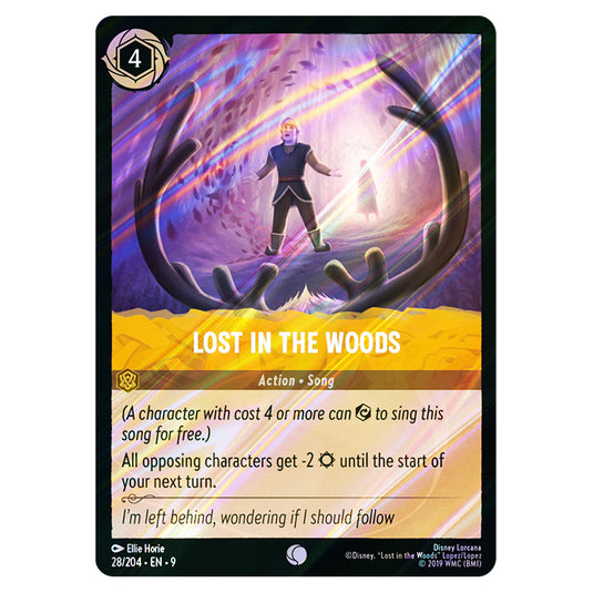 Lost in the Woods 28/204 card from the Lorcana set Fabled