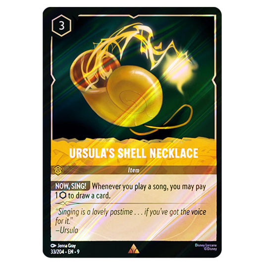 Ursula's Shell Necklace 33/204 card from the Lorcana set Fabled