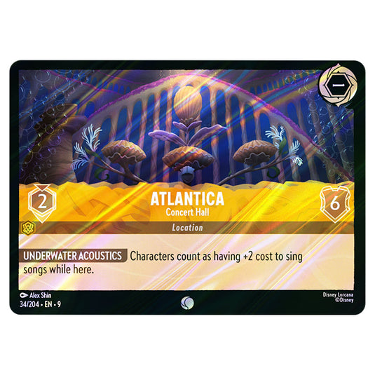 Atlantica - Concert Hall 34/204 card from the Lorcana set Fabled
