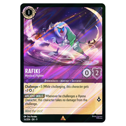 Rafiki - Mystical Fighter 36/204 card from the Lorcana set Fabled