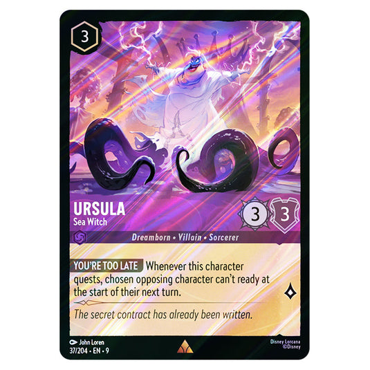 Ursula - Sea Witch 37/204 card from the Lorcana set Fabled