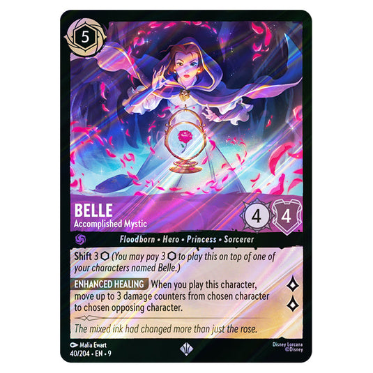 Belle - Accomplished Mystic 40/204 card from the Lorcana set Fabled