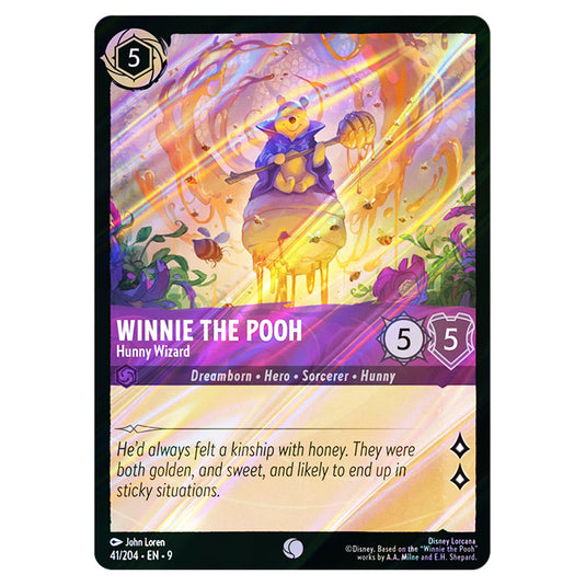 Winnie the Pooh - Hunny Wizard 41/204 card from the Lorcana set Fabled