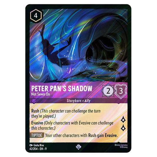Peter Pan's Shadow - Not Sewn On 42/204 card from the Lorcana set Fabled