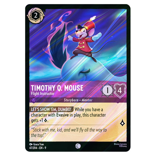 Timothy Q. Mouse - Flight Instructor 47/204 card from the Lorcana set Fabled