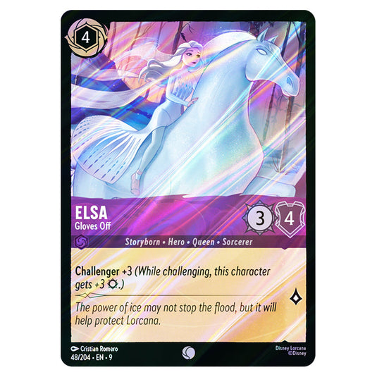 Elsa - Gloves Off 48/204 card from the Lorcana set Fabled