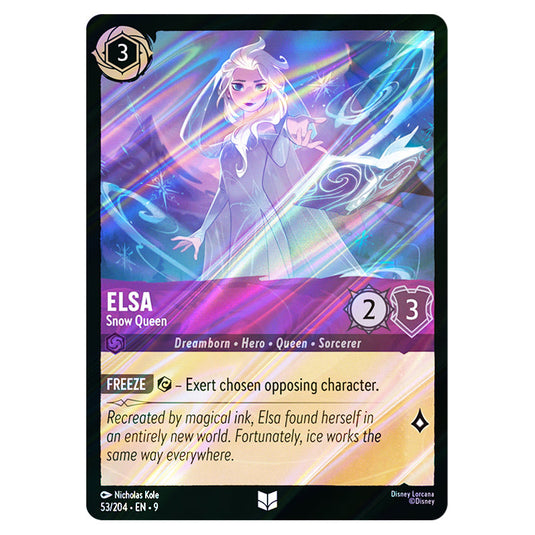 Elsa - Snow Queen 53/204 card from the Lorcana set Fabled