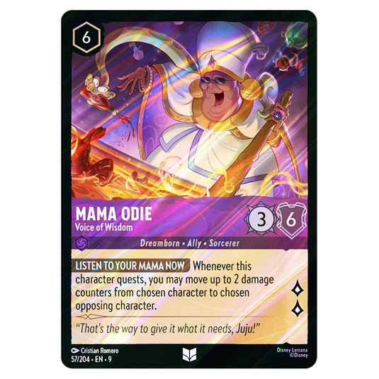 Mama Odie - Voice of Wisdom 57/204 card from the Lorcana set Fabled