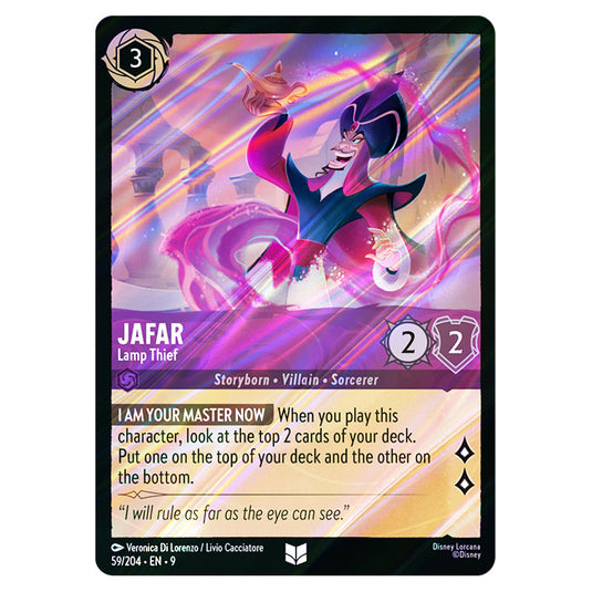 Jafar - Lamp Thief 59/204 card from the Lorcana set Fabled