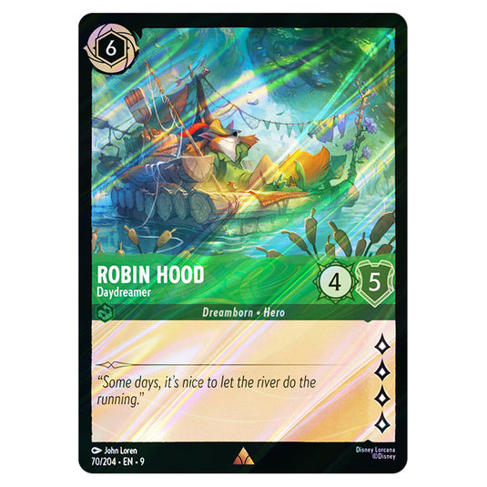 Robin Hood - Daydreamer 70/204 card from the Lorcana set Fabled