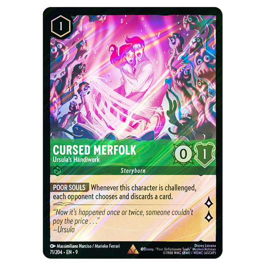 Cursed Merfolk - Ursula's Handiwork 71/204 card from the Lorcana set Fabled
