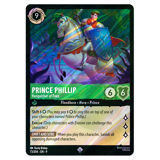 Prince Phillip - Vanquisher of Foes 73/204 card from the Lorcana set Fabled