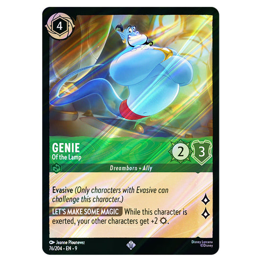 Genie - Of the Lamp 76/204 card from the Lorcana set Fabled