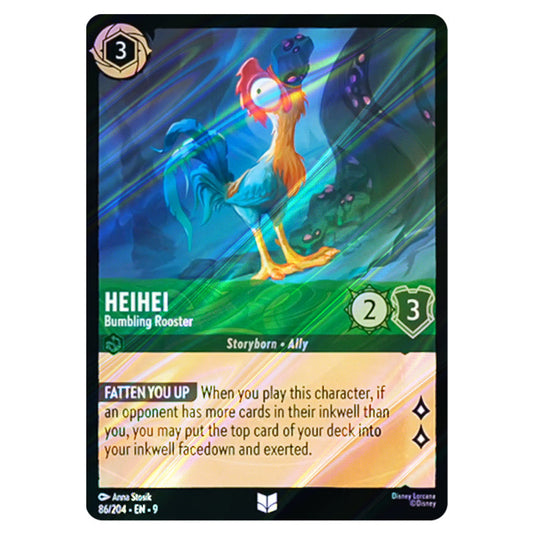 HeiHei - Bumbling Rooster 86/204 card from the Lorcana set Fabled