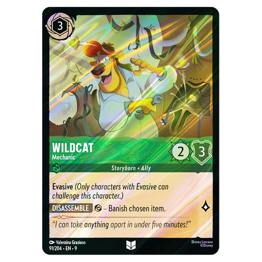 Wildcat - Mechanic 91/204 card from the Lorcana set Fabled