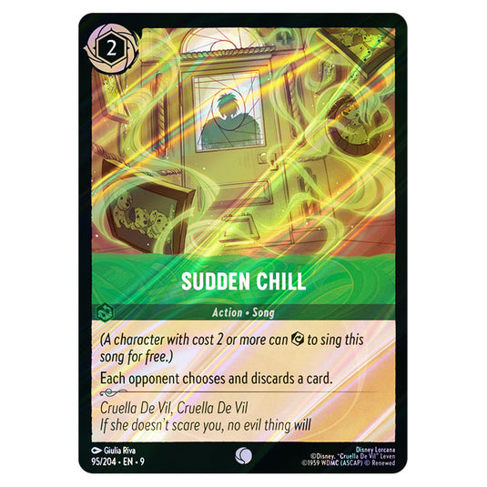 Sudden Chill 95/204 card from the Lorcana set Fabled