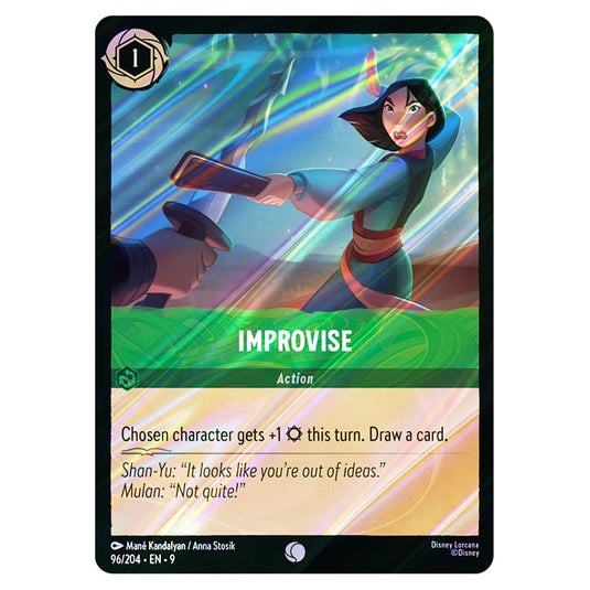 Improvise 96/204 card from the Lorcana set Fabled