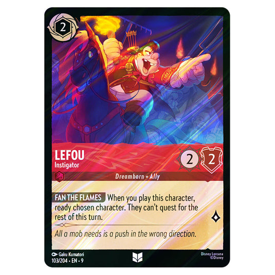 LeFou - Instigator 103/204 card from the Lorcana set Fabled