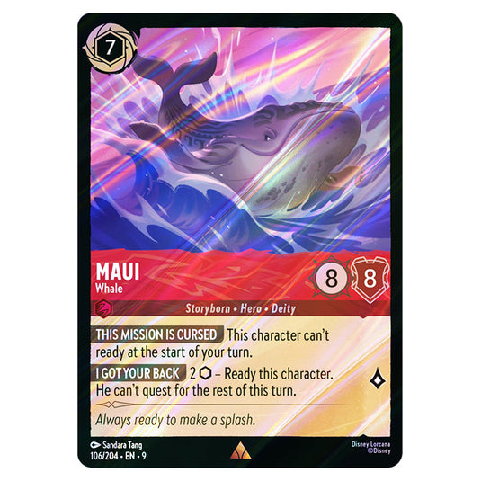 Maui - Whale 106/204 card from the Lorcana set Fabled