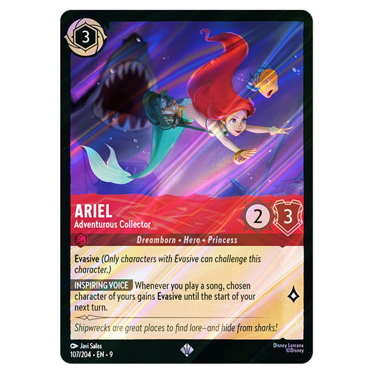Ariel - Adventurous Collector 107/204 card from the Lorcana set Fabled
