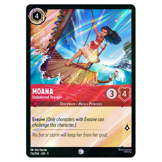 Moana - Undeterred Voyager 116/204 card from the Lorcana set Fabled