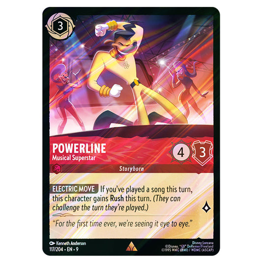 Powerline - Musical Superstar 117/204 card from the Lorcana set Fabled