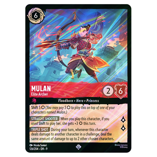 Lorcana - Fabled - Mulan - Elite Archer (Super Rare) - 126/204 (Foil) Lorcana - Fabled - Mulan - Elite Archer (Super Rare) - 126/204 (Foil)