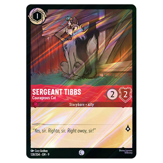 Sergeant Tibbs - Courageous Cat 128/204 card from the Lorcana set Fabled