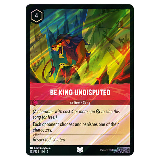 Be King Undisputed 133/204 card from the Lorcana set Fabled