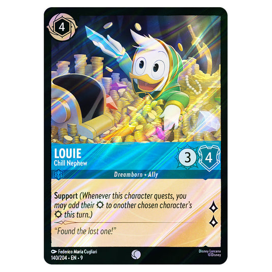 Louie - Chill Nephew 140/204 card from the Lorcana set Fabled