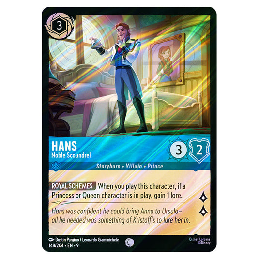 Hans - Noble Scoundrel 148/204 card from the Lorcana set Fabled