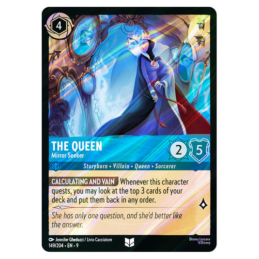 The Queen - Mirror Seeker 149/204 card from the Lorcana set Fabled