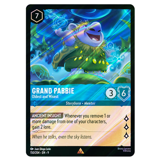 Grand Pabbie - Oldest and Wisest 150/204 card from the Lorcana set Fabled