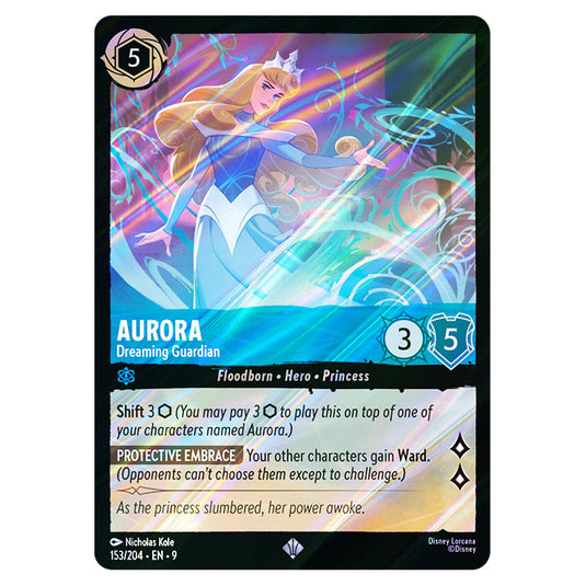 Aurora - Dreaming Guardian 153/204 card from the Lorcana set Fabled