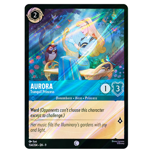 Aurora - Tranquil Princess 154/204 card from the Lorcana set Fabled