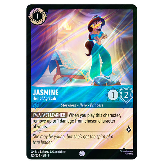 Jasmine - Heir of Agrabah 155/204 card from the Lorcana set Fabled