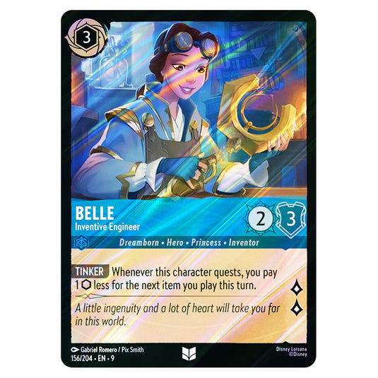 Belle - Inventive Engineer 156/204 card from the Lorcana set Fabled