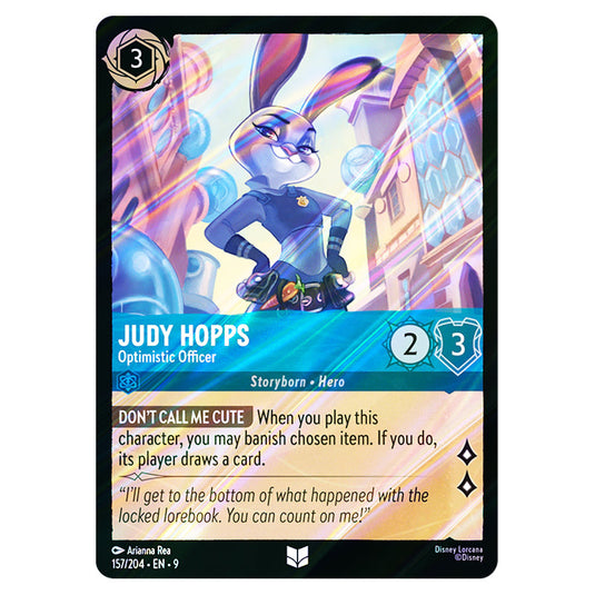 Judy Hopps - Optimistic Officer 157/204 card from the Lorcana set Fabled
