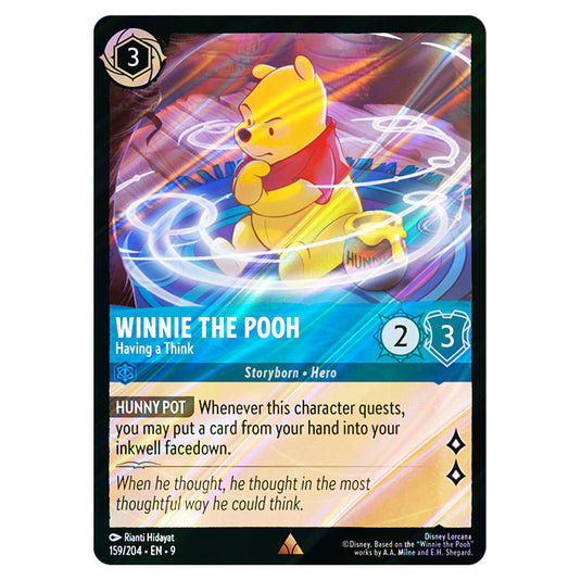Winnie the Pooh - Having a Think 159/204 card from the Lorcana set Fabled